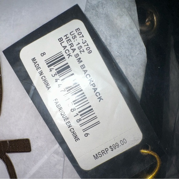 Bebe backpack- BLACK -Hera Small Backpack Handbag Purse Vegan Leather NWT $99 - Picture 6 of 6